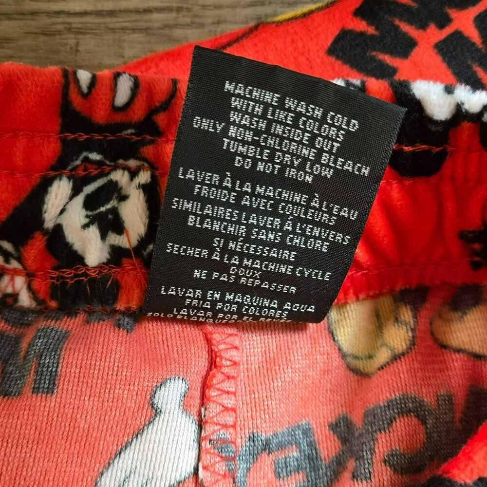 Mickey Mouse Red Super Soft Lounge Pants Size M Elastic Waist Drawstring POCKETS - Picture 9 of 13